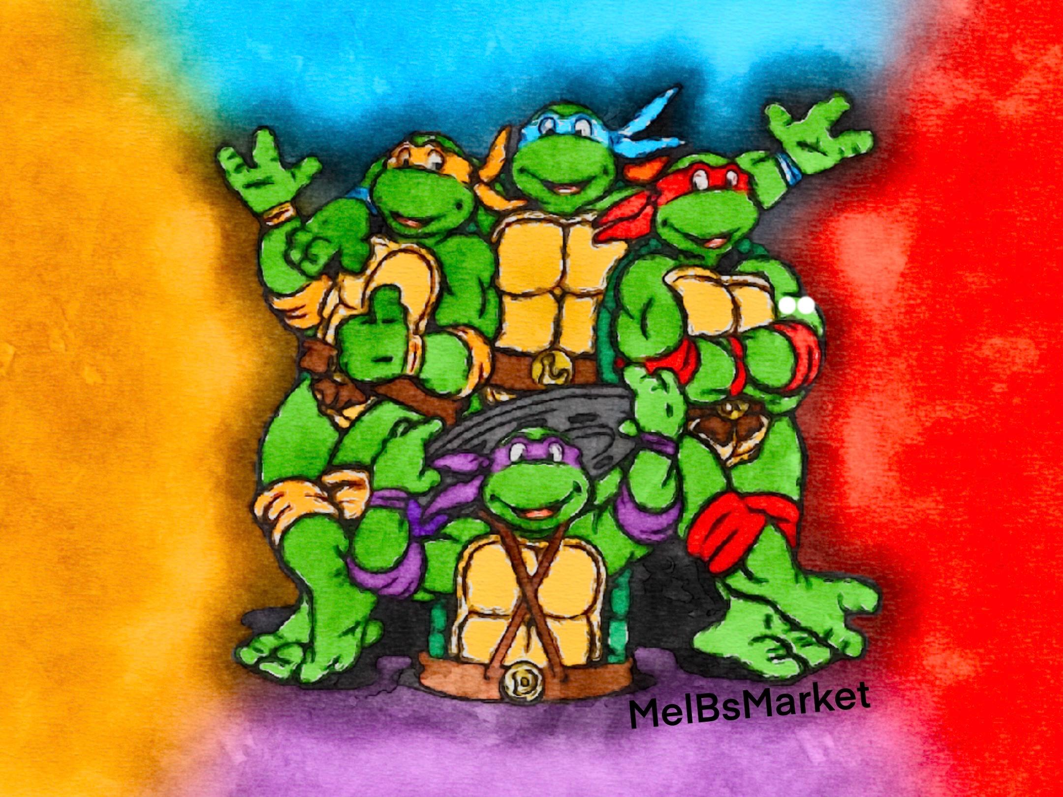 TMNT Turtles Ninja Wall Art Digital Print Gift for Him Home Decor Comic Book Wall Art