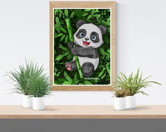 Panda Nursery Print Panda Wall Art Nursery Wall Art Panda Print Animal Nursery Wall Art