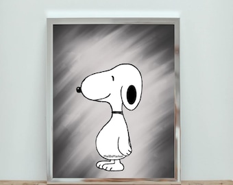 Snoopy Print, Snoopy Digital Wall Art, Snoopy Poster, Peanuts, Snoopy Digital Print