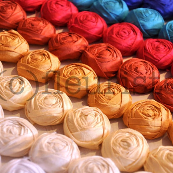 HOLIDAY SEASONAL* Wholesale Rolled Silk Rosettes-Pick Any Five-Limited to Holiday Season Only