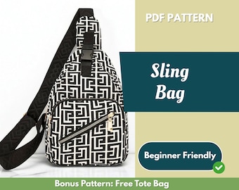 Sling Bag Sewing Pattern | Sling Bag Pattern | Beginner Pattern | Bag Pattern | Sewing Pattern | PDF Sewing Pattern | Easy Sling Bag Pattern