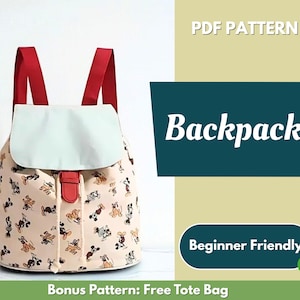Backpack Sewing Pattern | Bag Pattern | Beginner Pattern | Easy Backpack Pattern | Sewing Pattern | PDF Sewing Pattern | Easy Bag Pattern