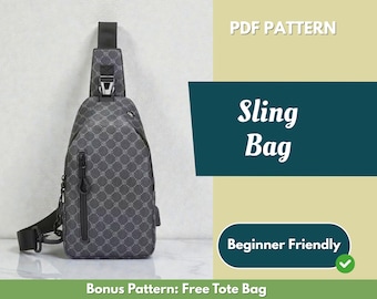 Sling Bag Sewing Pattern | Sling Bag Pattern | Beginner Pattern | Bag Pattern | Sewing Pattern | PDF Sewing Pattern | Easy Sling Bag Pattern