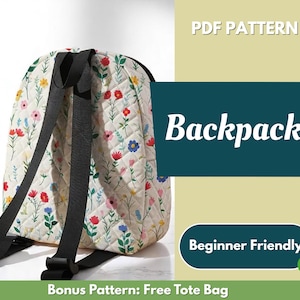 Backpack Sewing Pattern | Bag Pattern | Beginner Pattern | Easy Backpack Pattern | Sewing Pattern | PDF Sewing Pattern | Easy Bag Pattern