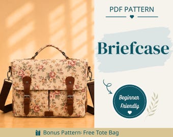 Bag Sewing Pattern | Sewing Bag Pattern | Beginner Pattern | Briefcase Pattern | Sewing Pattern | PDF Sewing Pattern | Easy Bag Pattern