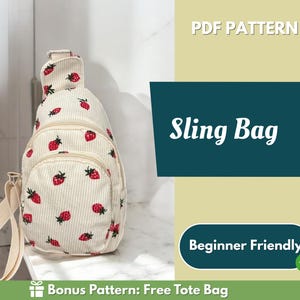 Schnittmuster für Umhängetasche | Muster für Schultertasche | Anfängermuster | Taschenmuster | Schnittmuster | PDF-Schnittmuster | Einfaches Sling Bag-Muster