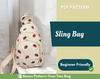 Sling Bag Sewing Pattern | Sling Bag Pattern | Beginner Pattern | Bag Pattern | Sewing Pattern | PDF Sewing Pattern | Easy Sling Bag Pattern