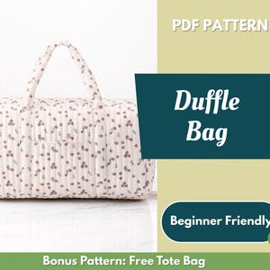 Schnittmuster für Reisetasche | Schnittmuster für Reisetasche | Schnittmuster für Anfänger | Schnittmuster für Tasche | Schnittmuster | PDF-Schnittmuster | Schnittmuster für große Tasche