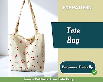 Tote Bag Sewing Pattern | Bag Pattern | Beginner Pattern | Women Bag Pattern | Sewing Pattern | PDF Sewing Pattern | Easy Tote Bag Pattern