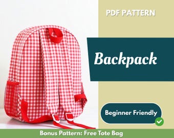 Backpack Sewing Pattern | Bag Pattern | Beginner Pattern | Easy Backpack Pattern | Sewing Pattern | PDF Sewing Pattern | Easy Bag Pattern