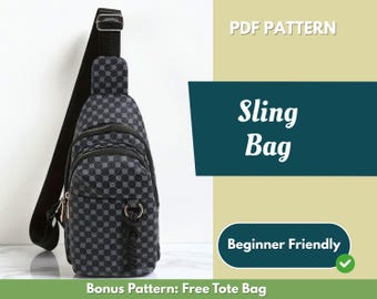 Sling Bag Sewing Pattern | Sling Bag Pattern | Beginner Pattern | Bag Pattern | Sewing Pattern | PDF Sewing Pattern | Easy Sling Bag Pattern