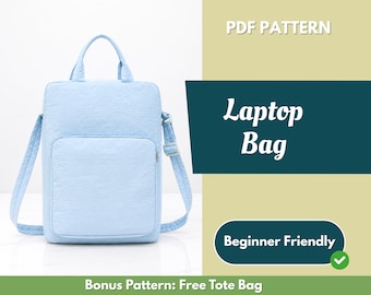Laptop Bag Sewing Pattern | Bag Pattern | Beginner Pattern | Briefcase Pattern | Sewing Pattern | PDF Sewing Pattern | Easy Bag Pattern