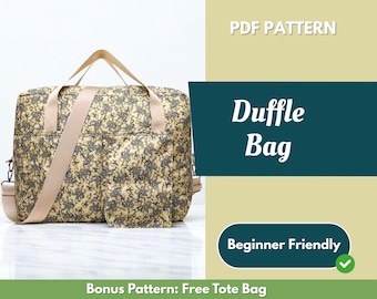 Modello di cucito per borsone | Modello per borsa da viaggio | Modello per principianti | Modello per borsa | Modello di cucito | Modello di cucito PDF | Modello per borsa grande