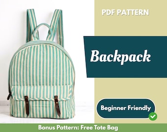 Backpack Sewing Pattern | Bag Pattern | Beginner Pattern | Easy Backpack Pattern | Sewing Pattern | PDF Sewing Pattern | Easy Bag Pattern