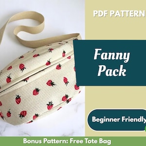 Patron de couture pour sac banane | Patron de sac bandoulière | Modèle pour débutant | Patron de sac | Patron de couture | Patron de couture PDF | Modèle de sac à bandoulière