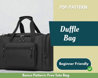 Duffle Bag Sewing Pattern | Travel Bag Pattern | Beginner Pattern | Bag Pattern | Sewing Pattern | PDF Sewing Pattern | Large Bag Pattern