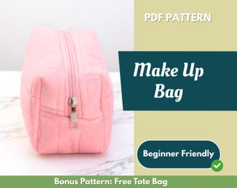 Make Up Bag Sewing Pattern | Bag Pattern | Beginner Pattern | Toiletry Bag Pattern | Sewing Pattern | PDF Sewing Pattern | Easy Bag Pattern