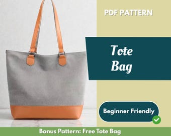 Tote Bag Sewing Pattern | Bag Pattern | Beginner Pattern | Women Bag Pattern | Sewing Pattern | PDF Sewing Pattern | Easy Tote Bag Pattern
