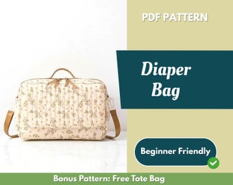 Diaper Bag Sewing Pattern | Sewing Bag Pattern | Beginner Pattern | Bag Pattern | Sewing Pattern | PDF Sewing Pattern | Easy Bag Pattern