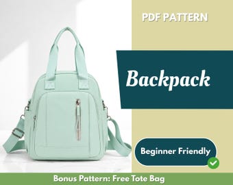 Backpack Sewing Pattern | Bag Pattern | Beginner Pattern | Easy Backpack Pattern | Sewing Pattern | PDF Sewing Pattern | Easy Bag Pattern