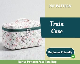 Train Case Sewing Pattern | Bag Pattern | Beginner Pattern | Mini Bag Pattern | Sewing Pattern | PDF Sewing Pattern | Make Up Bag Pattern