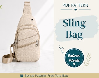 Sling Bag Sewing Pattern | Sling Bag Pattern | Beginner Pattern | Bag Pattern | Sewing Pattern | PDF Sewing Pattern | Easy Sling Bag Pattern