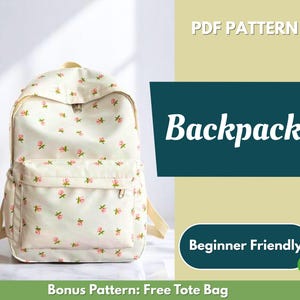 Backpack Sewing Pattern | Bag Pattern | Beginner Pattern | Easy Backpack Pattern | Sewing Pattern | PDF Sewing Pattern | Easy Bag Pattern