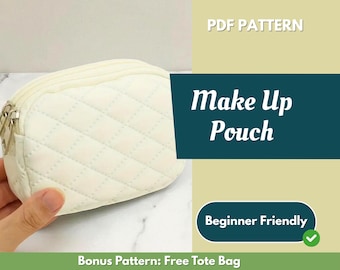 Make Up Bag Sewing Pattern | Bag Pattern | Beginner Pattern | Make Up Pouch Pattern | Sewing Pattern | PDF Sewing Pattern | Easy Bag Pattern
