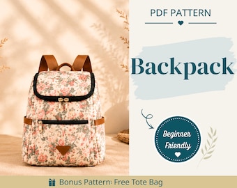 Backpack Sewing Pattern | Bag Pattern | Beginner Pattern | Easy Backpack Pattern | Sewing Pattern | PDF Sewing Pattern | Easy Bag Pattern