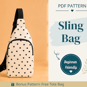 Sling Bag Sewing Pattern | Sling Bag Pattern | Beginner Pattern | Bag Pattern | Sewing Pattern | PDF Sewing Pattern | Easy Sling Bag Pattern