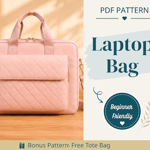 Laptop Bag Sewing Pattern | Bag Pattern | Beginner Pattern | Briefcase Pattern | Sewing Pattern | PDF Sewing Pattern | Easy Bag Pattern