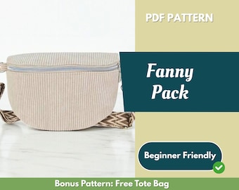Fanny Pack Sewing Pattern | Sling Bag Pattern | Beginner Pattern | Bag Pattern | Sewing Pattern | PDF Sewing Pattern | Crossbody Bag Pattern