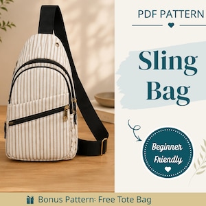 Sling Bag Sewing Pattern | Sling Bag Pattern | Beginner Pattern | Bag Pattern | Sewing Pattern | PDF Sewing Pattern | Easy Sling Bag Pattern