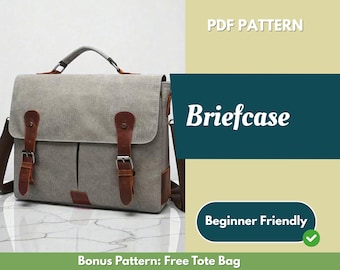 Bag Sewing Pattern | Sewing Bag Pattern | Beginner Pattern | Briefcase Pattern | Sewing Pattern | PDF Sewing Pattern | Easy Bag Pattern