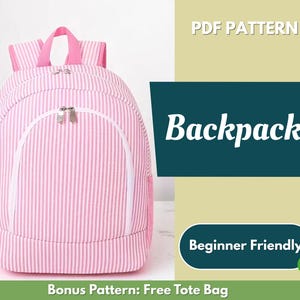 Backpack Sewing Pattern | Bag Pattern | Beginner Pattern | Easy Backpack Pattern | Sewing Pattern | PDF Sewing Pattern | Easy Bag Pattern