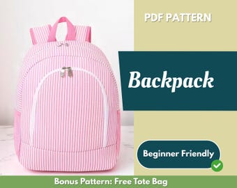 Backpack Sewing Pattern | Bag Pattern | Beginner Pattern | Easy Backpack Pattern | Sewing Pattern | PDF Sewing Pattern | Easy Bag Pattern