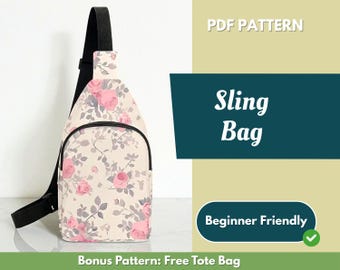 Sling Bag Sewing Pattern | Sling Bag Pattern | Beginner Pattern | Bag Pattern | Sewing Pattern | PDF Sewing Pattern | Easy Sling Bag Pattern