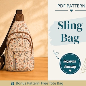 Sling Bag Sewing Pattern | Sling Bag Pattern | Beginner Pattern | Bag Pattern | Sewing Pattern | PDF Sewing Pattern | Easy Sling Bag Pattern