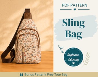 Sling Bag Sewing Pattern | Sling Bag Pattern | Beginner Pattern | Bag Pattern | Sewing Pattern | PDF Sewing Pattern | Easy Sling Bag Pattern
