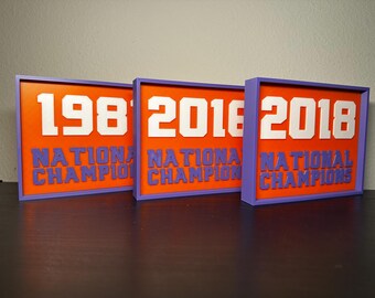 Clemson Tigers Man Cave Office Display National Championship Banners Gift for College Football