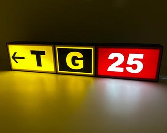 Custom Taxiway Guidance Sign Gift for Pilots Aviation Enthusiasts Flight Instructors for Office Desk Man Cave Fathers Day