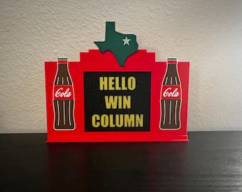 Texas Rangers Hello Win Column Scoreboard Replica - Globe Life Park in Arlington Ballpark Display