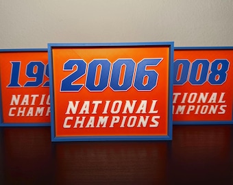 Florida Gators National Championship Banners: 3D Printed Desk and Wall Decor The Swamp