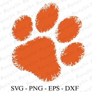 Tiger Paw Svg, Tiger Paw Outline Svg,Tiger Paw Png, Paw Cut Files, Png, Dxf, Eps - Instant Download Tiger Paw Decal