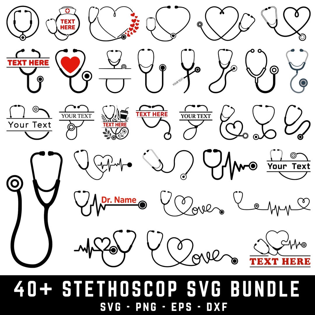 Stethoscope SVG Bundle, Stethoscope PNG Bundle, Heart Stethoscope Svg ...