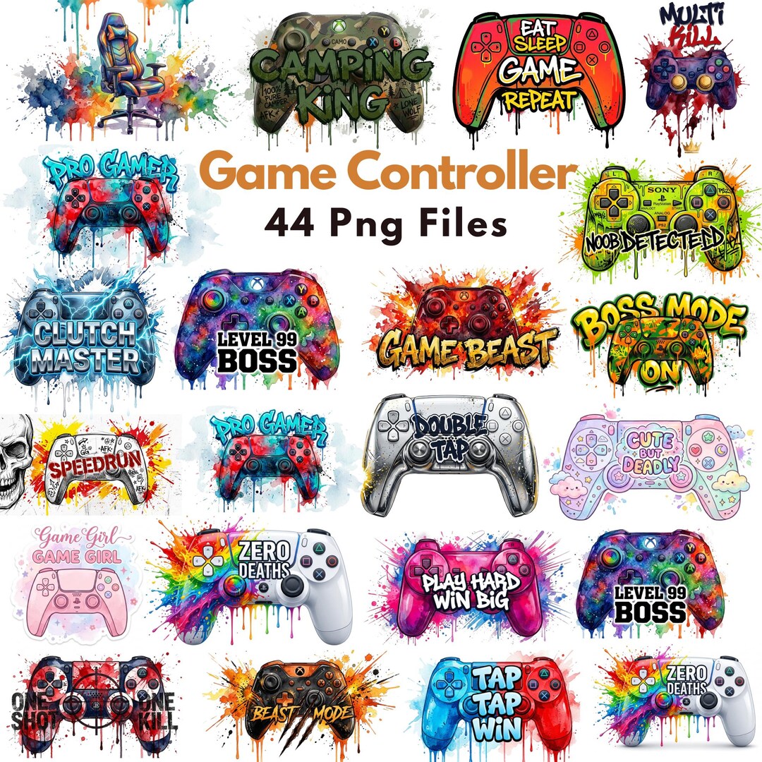 Game Controller Clipart Bundle: Gamer Graphics, Gaming Illustrations ...