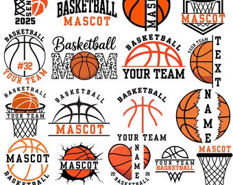 Nom de l'équipe de basket-ball personnalisé Svg, svg de basket-ball, svg maman de basket-ball, Svg de basket-ball Game Day, basket-ball png, svg cricut, téléchargement numérique
