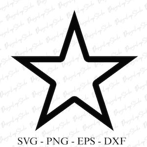 Star SVG Files, Star Vector Files, Star Outline Svg, CnC Files, Svg, Png, Eps, Dxf Files Digital Download, Star Cut File, Star Clip Art