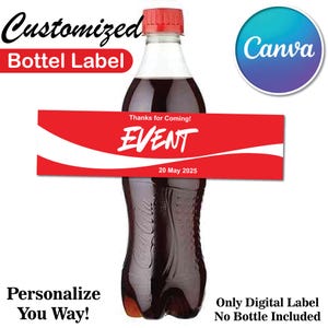 Personalized Birthday Coke Bottle Label: Editable Canva Template (Digital Download)