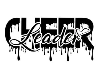 Cheerleader Silhouette SVG: Drip Design (Digital Download)